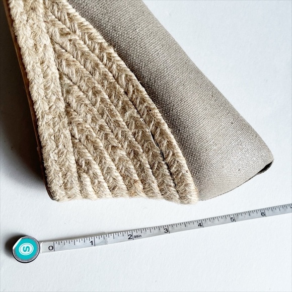J. Crew Seville Metallic Espadrille Wedges 9 canvas neutral heels summer shoes - Picture 9 of 13